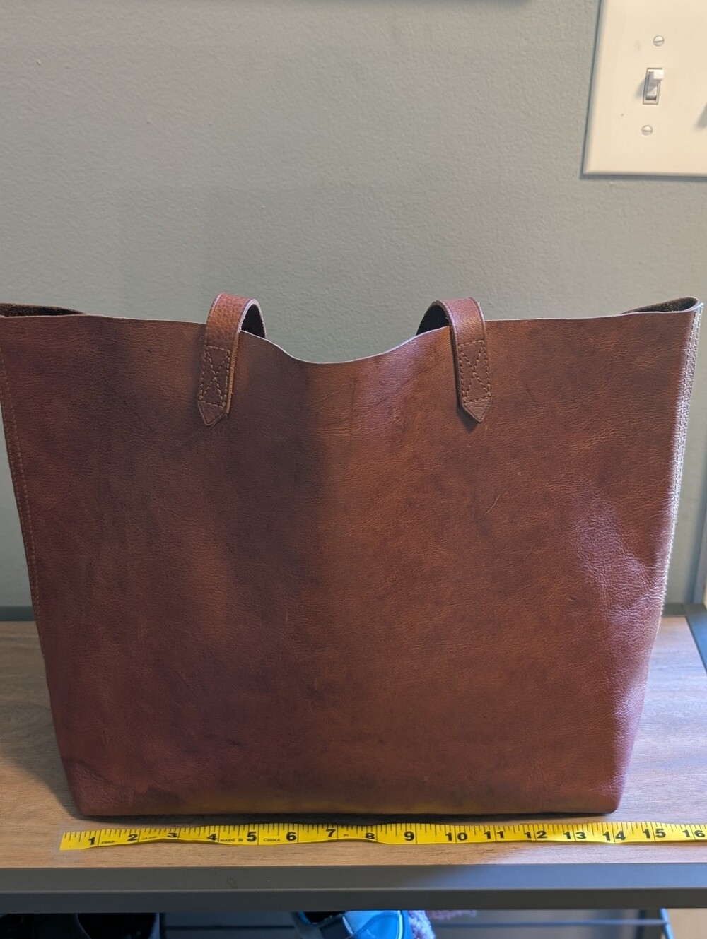 J.Crew Leather Large Carryall Tote Bag - Picture 2 of 16